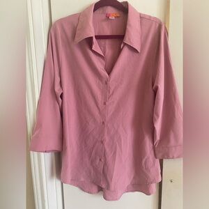 Catch My I Dusty Rose Button Blouse XL • Soft Girl Office Top
